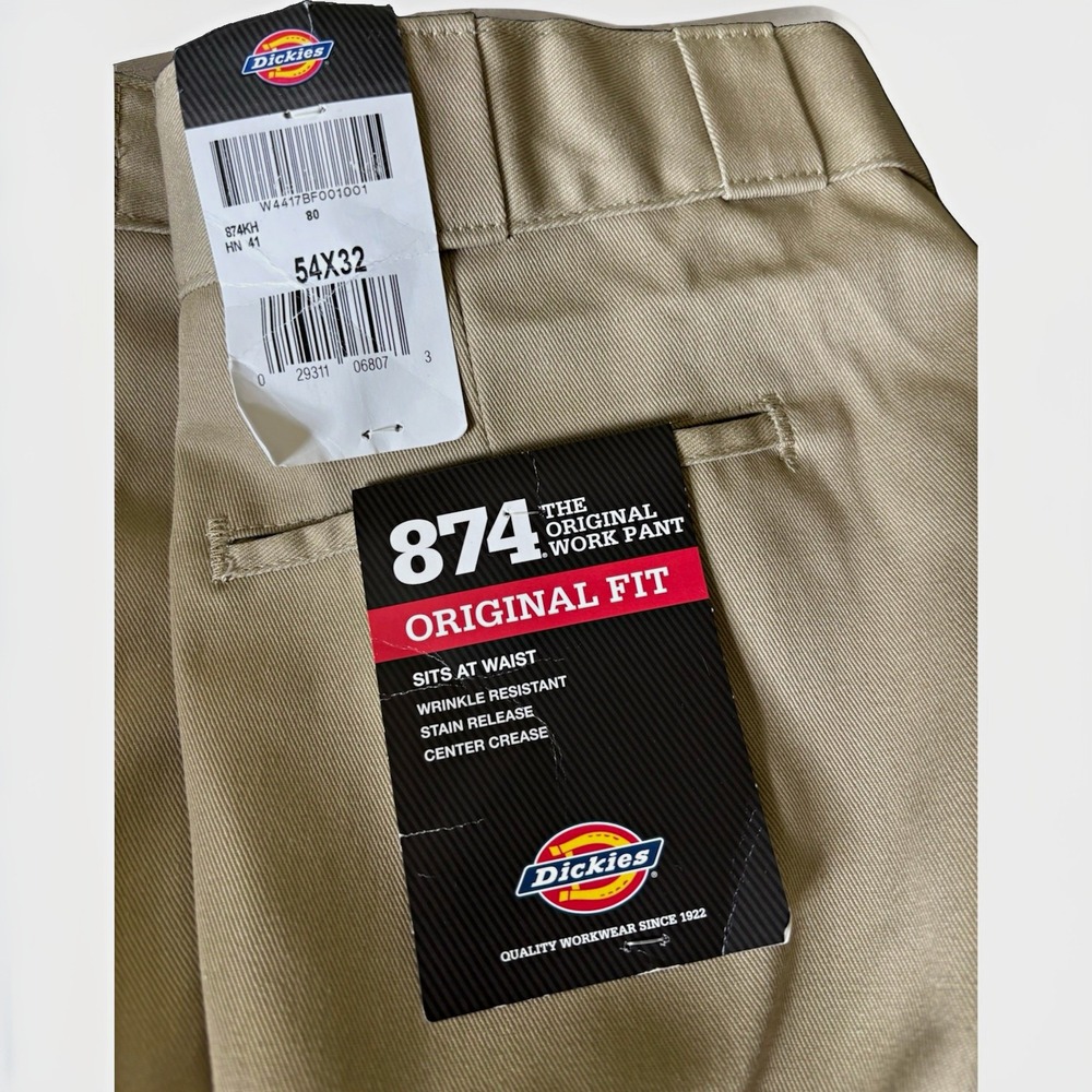 Dickies 874KH Original Fit Work Pants Tan Khaki 54x32 Construction Utility